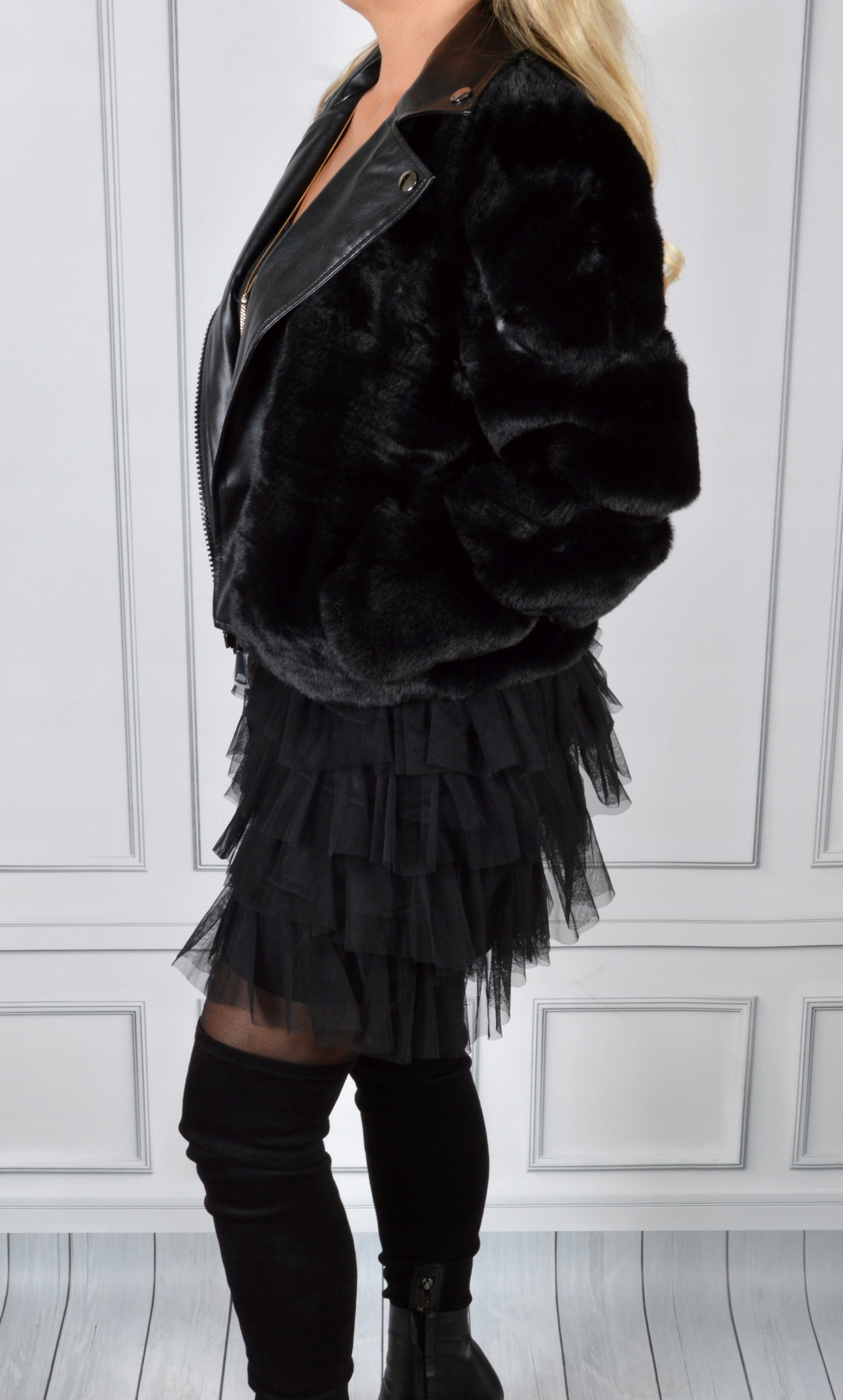 RAMONESKA DAMSKA,KURTKA SKÓRZANA FUTERKO OCIEPLANA Marka inna