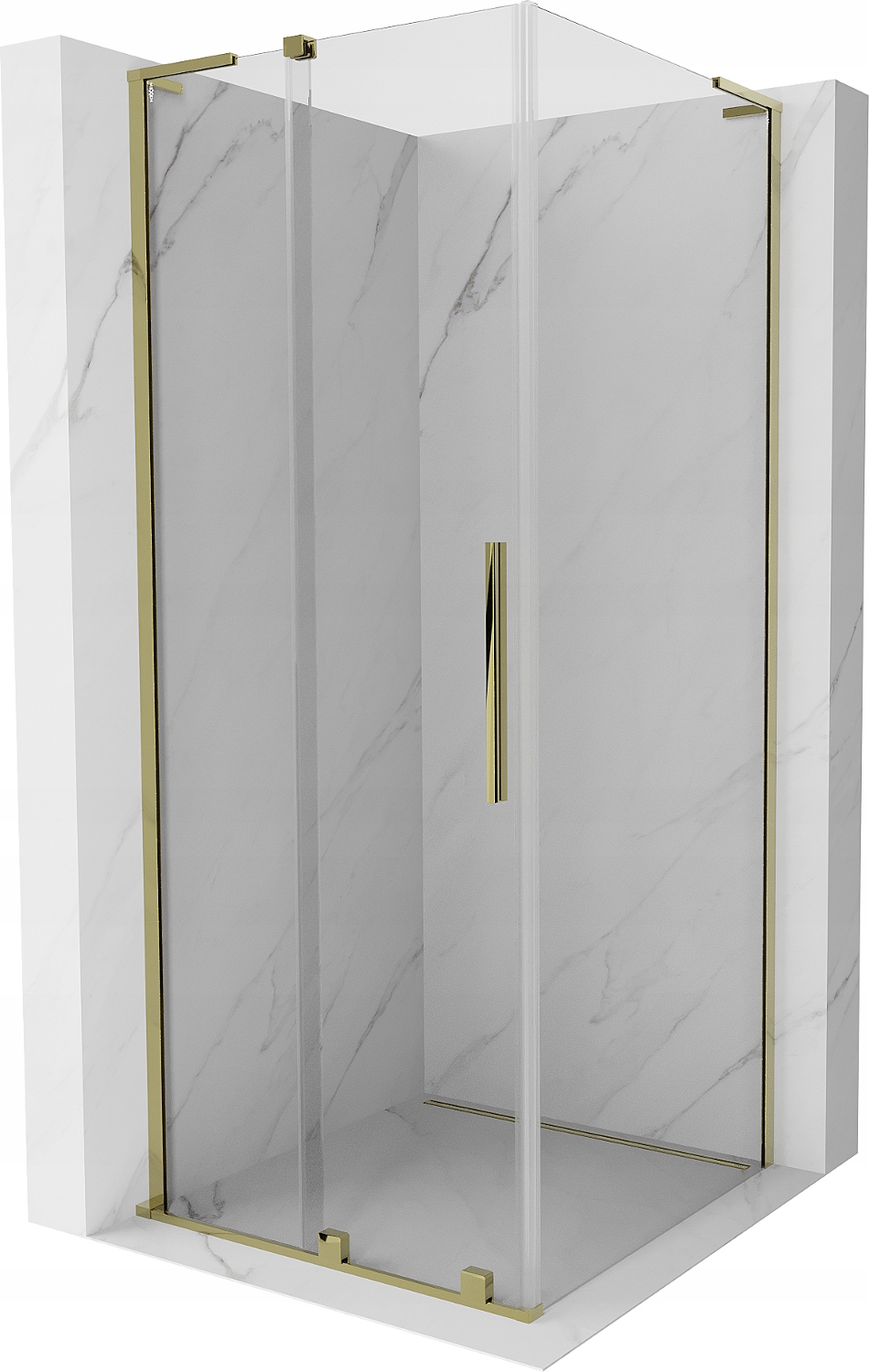 Mexen Velar L Kabina Prysznicowa Rozsuwana 120X120 CM Transparent Złota