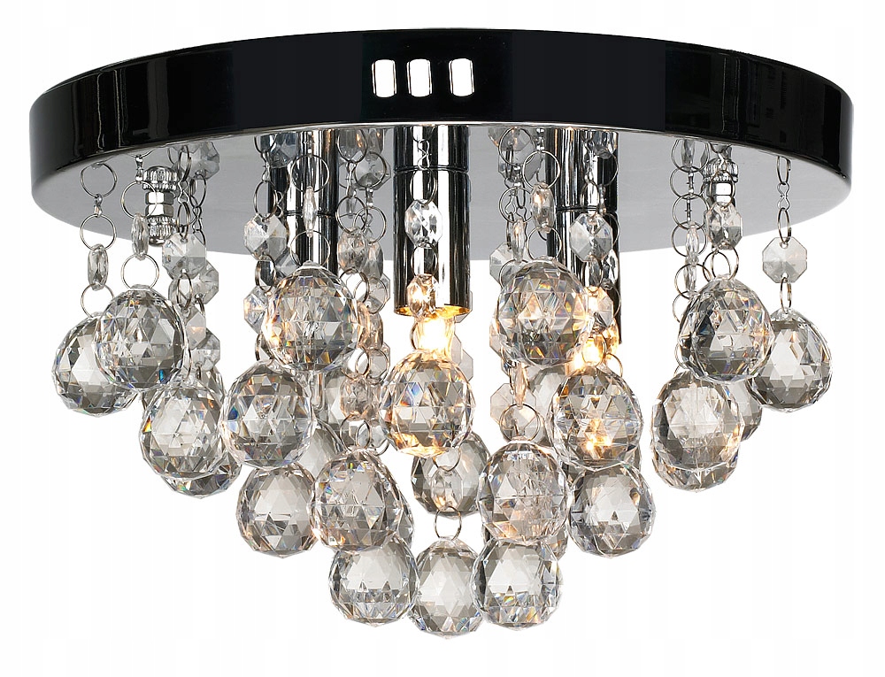 

Lampa sufitowa żyrandol kryształowy srebrna glamur