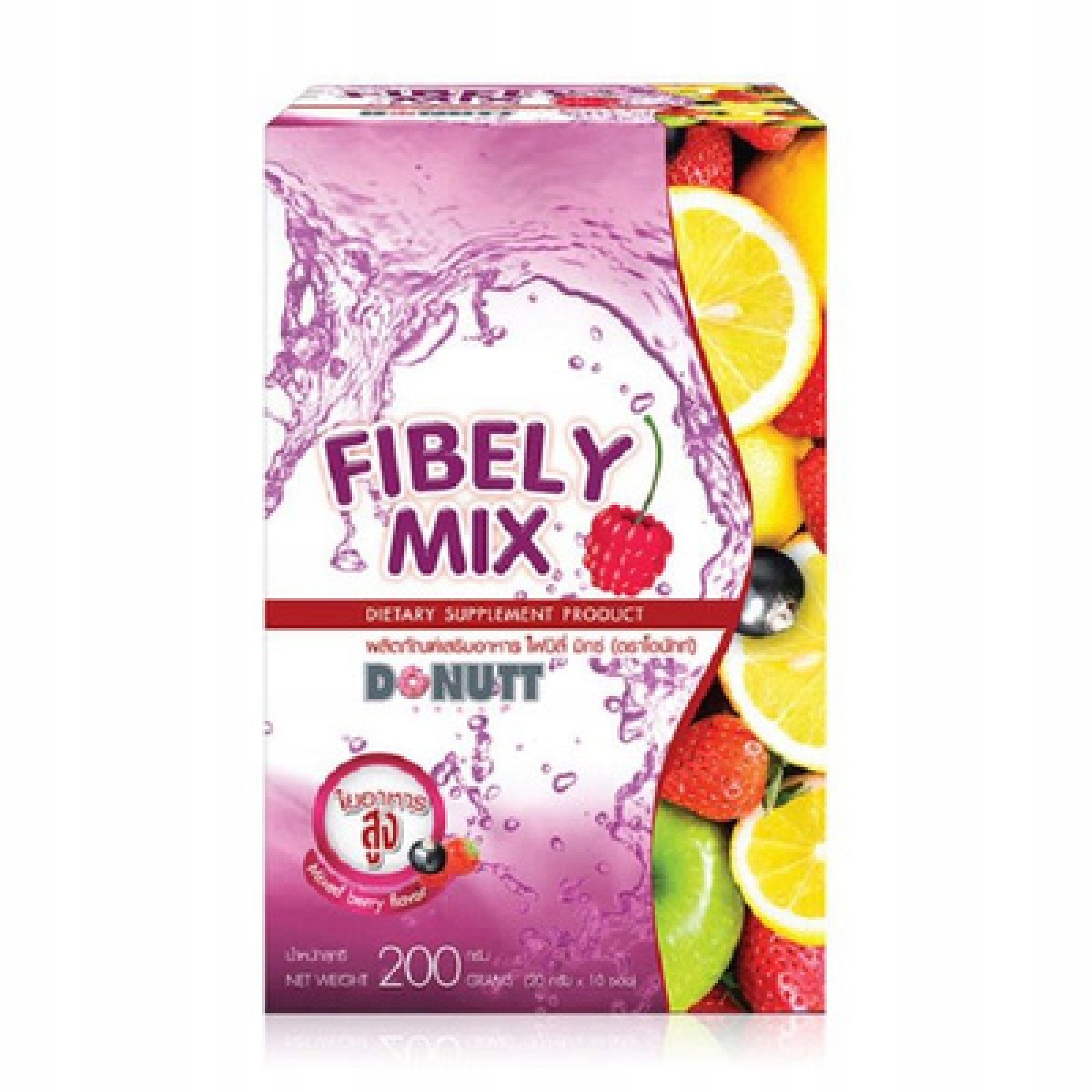 Levně Donutt Total Fibely Mix, vláknina probiotikum, příchuť Mixed Berry, 10 sáčků