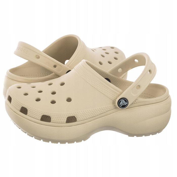 Dámské boty Nazouváky na platformě Crocs Classic Clog W Bone Béžové