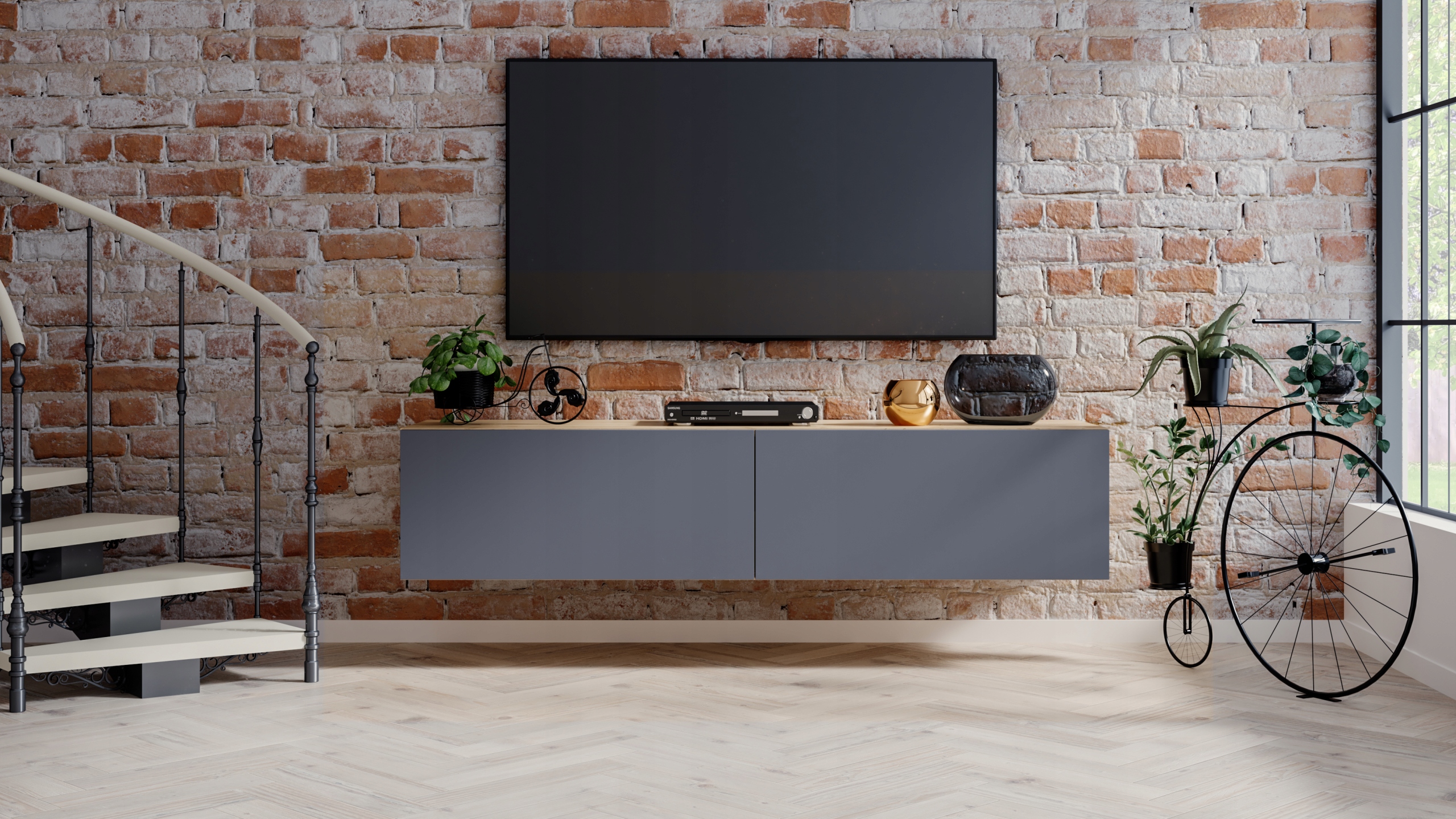 SZAFKA RTV VENEZIA 160 LOFT INDUSTRIAL Marka 4HouseDesign