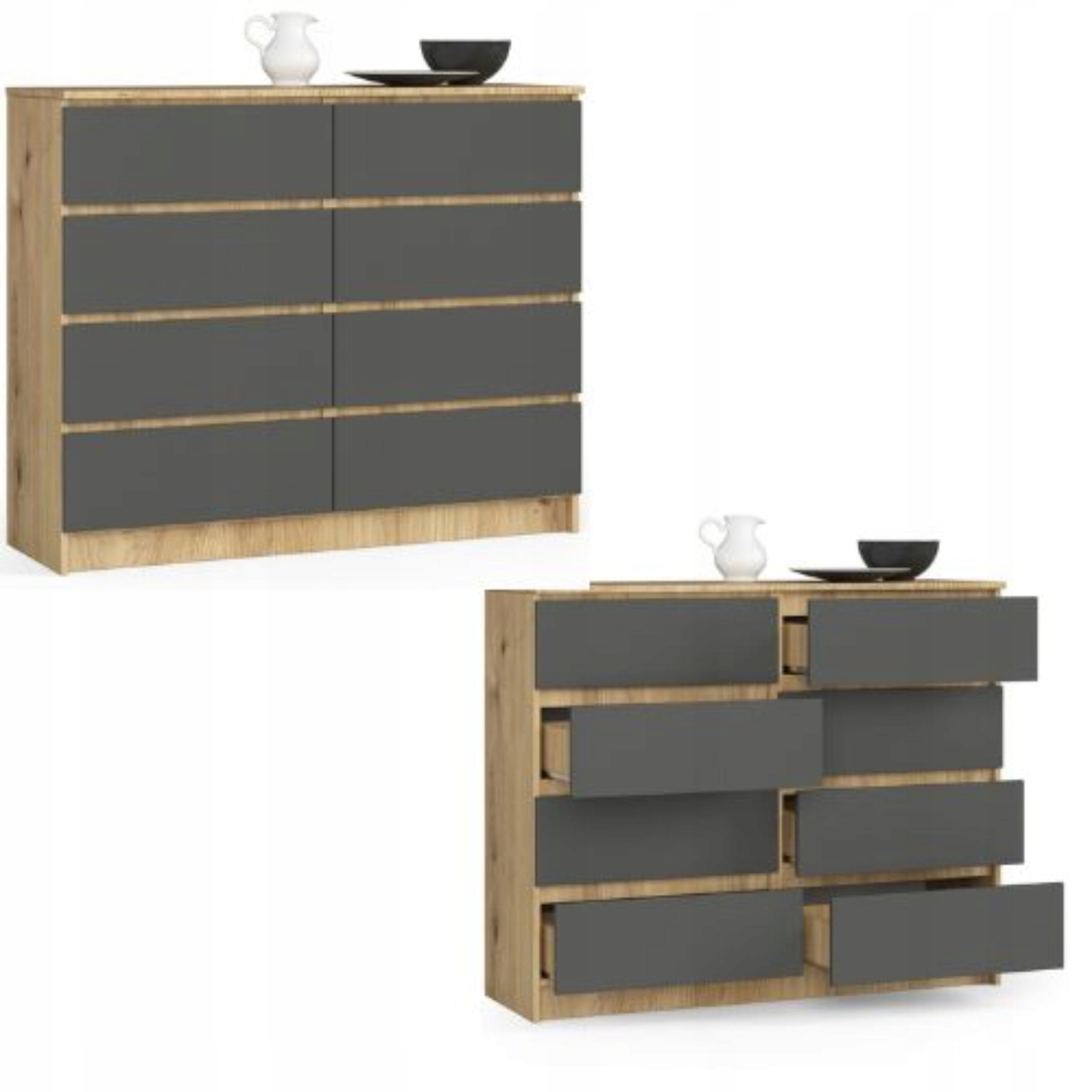 Komoda, skrinka K120 8 zásuviek artisan-grafit Akd