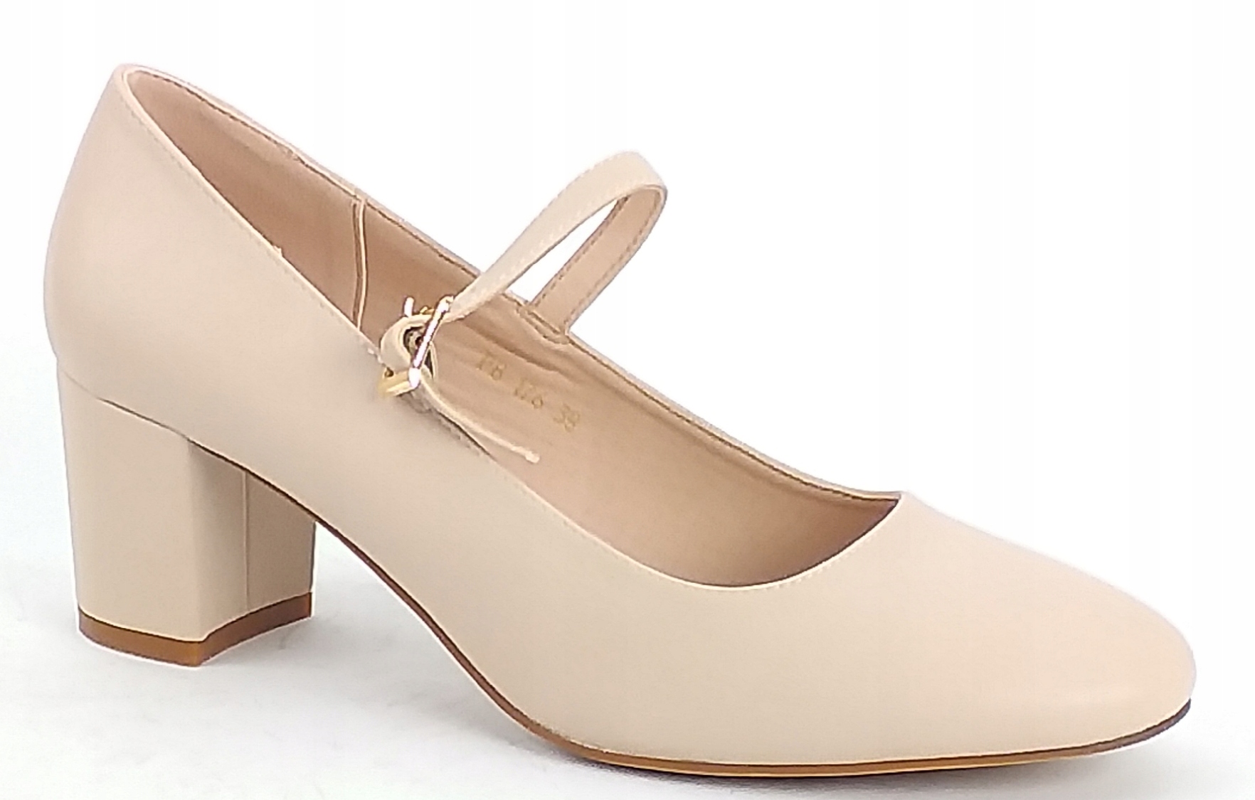 Czółenka Sergio Leone PB176 Obuwie Damskie Półbuty Na Słupku Cieliste 39