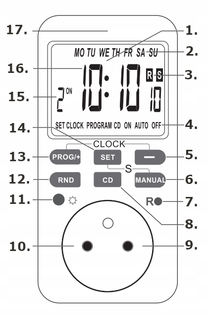 PROGRAMATOR CZASOWY WŁĄCZNIK CYFROWY TIMER IP20 ZEGAR STERUJĄCY DOMOWY Model Comfort-Line