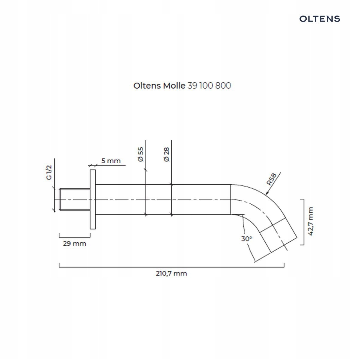 OLTENS MOLLE wylewka wannowa, złoto EAN (GTIN) 5903003006190