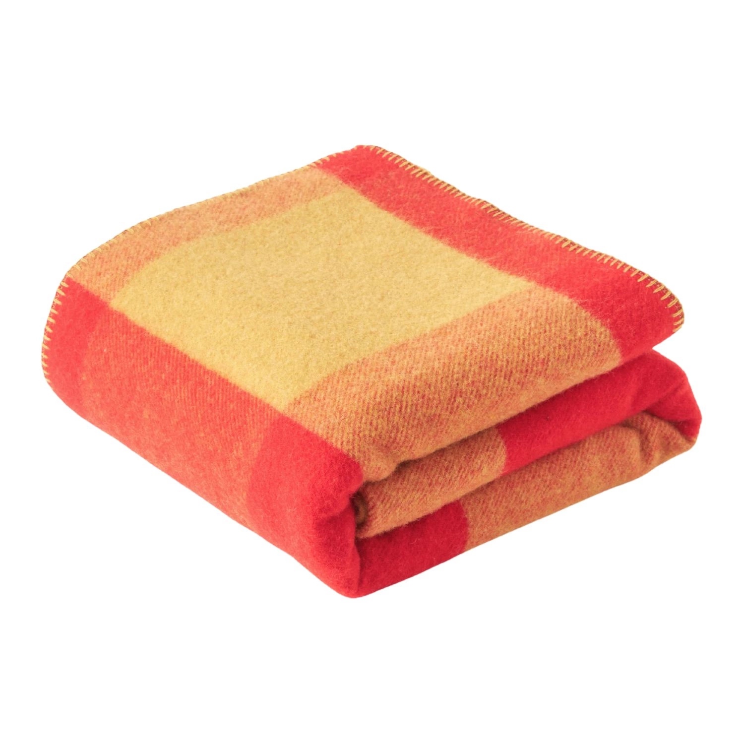 Deka z merino vlny Byon Embrace kostkovaná teplá oranžová 130 x 200 cm