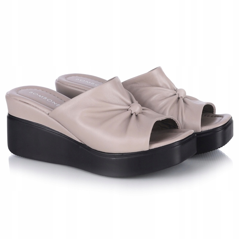 Nazouváky pantofle Bombonella 8T P157 810 09 béžové Kůže VEL.39