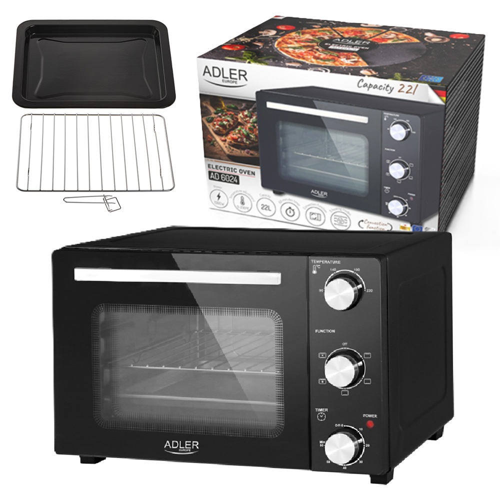 Elektrická Trouba Kamna Termocirkulace 22 L Volně Stojící Kamna AD6024