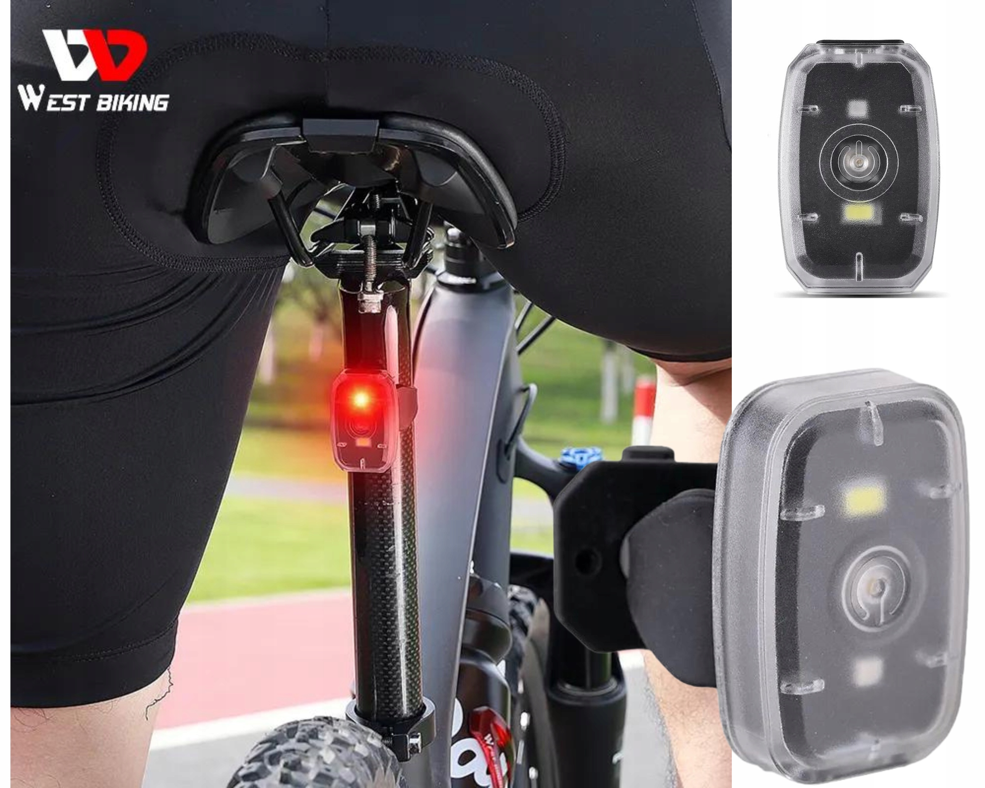 OŚWIETLENIE ROWEROWE Lampka na ROWER LED USB UNIWERSALNA WODOODPORNA Rodzaj brak informacji