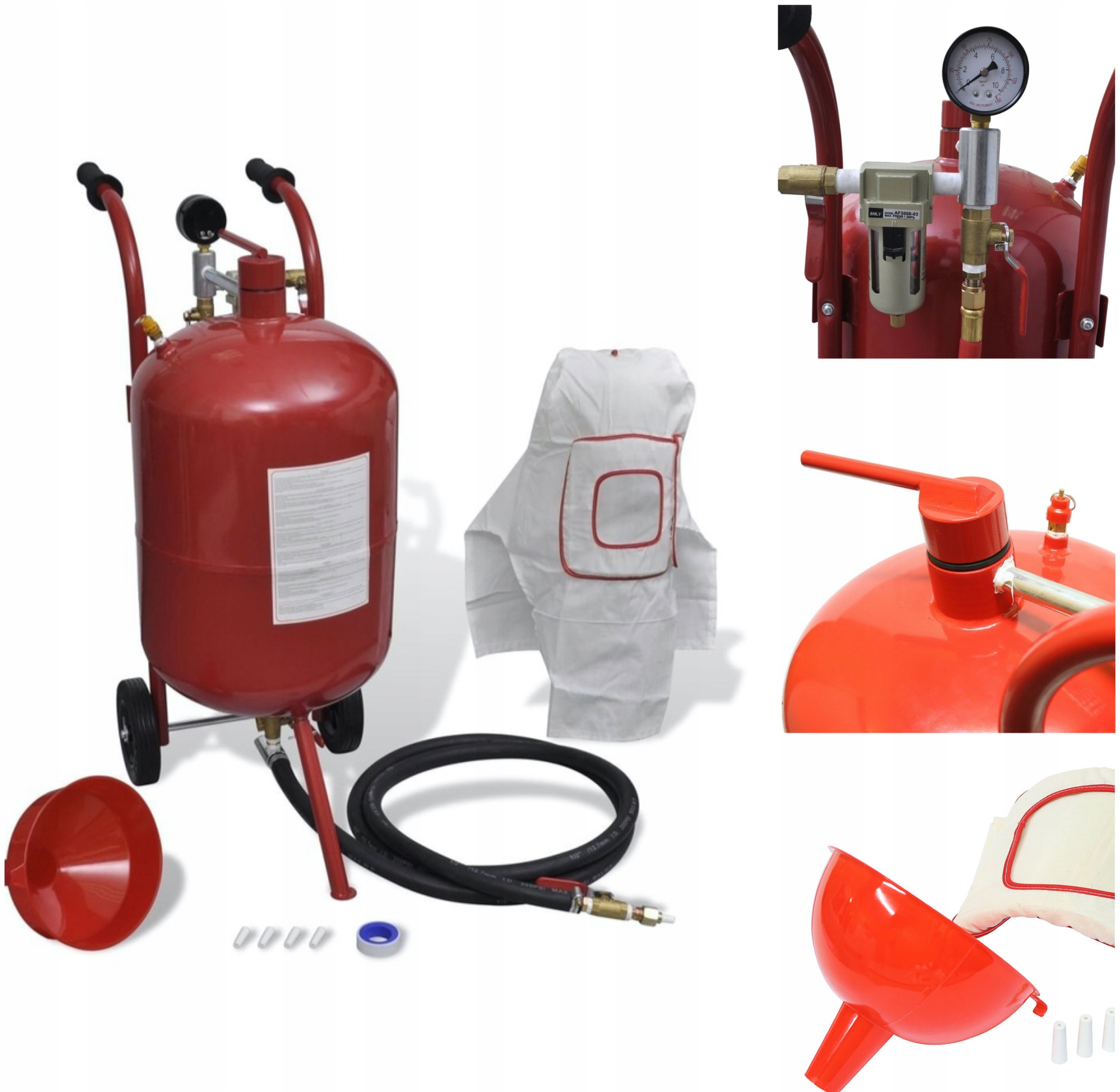 PIASKARKA SYFONOWA 38L MOBILNA+58DYSZ+MASKA+LEJEK