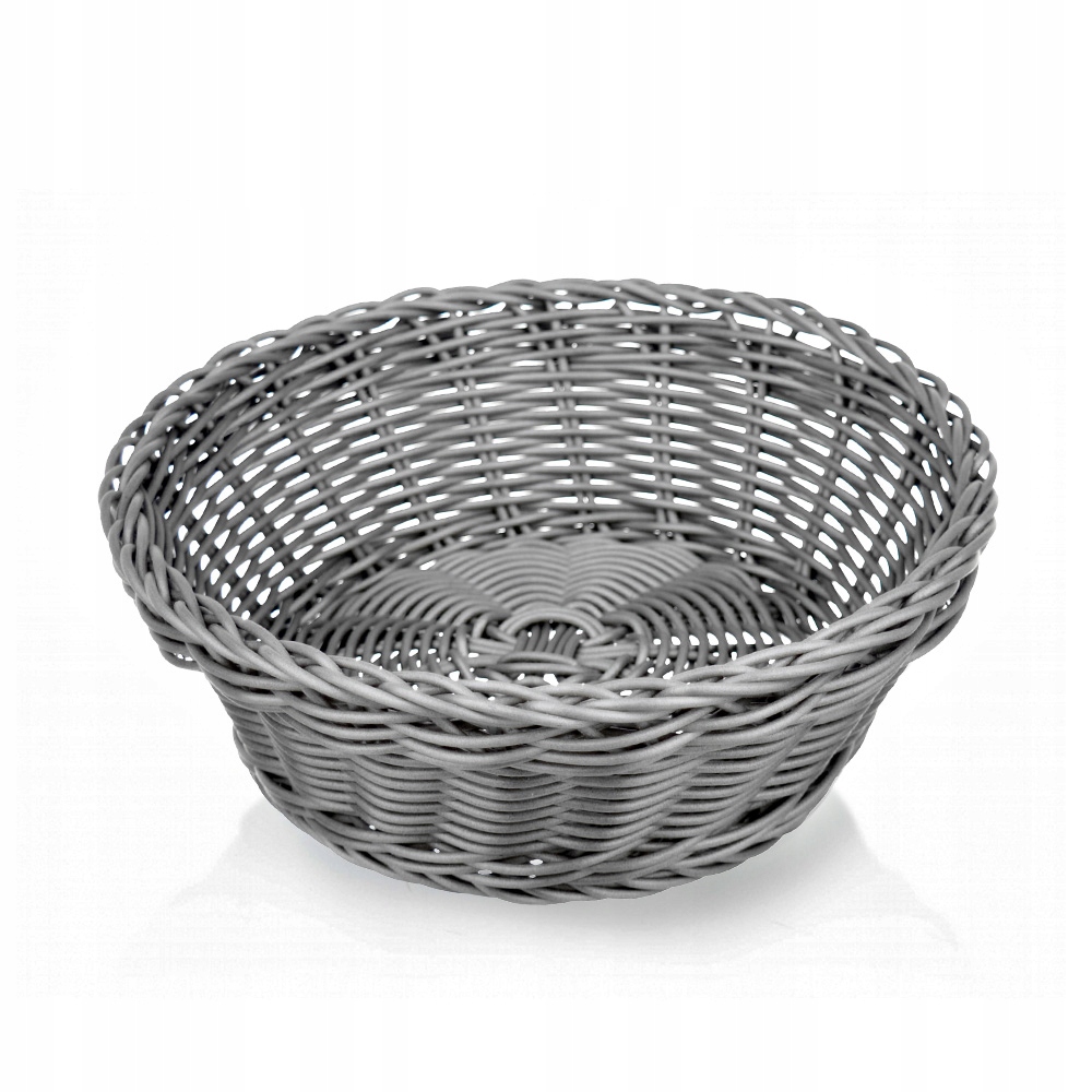 KOSZYK NA PIECZYWO OKRĄGŁY POLIRATTANOWY SZARY