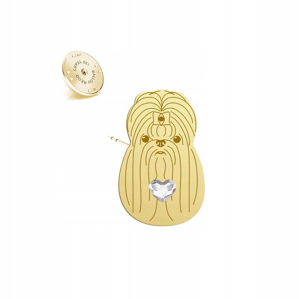 Odznak s psem Shih Tzu 925 Dárek Šperky Žena Dedikace Bonus