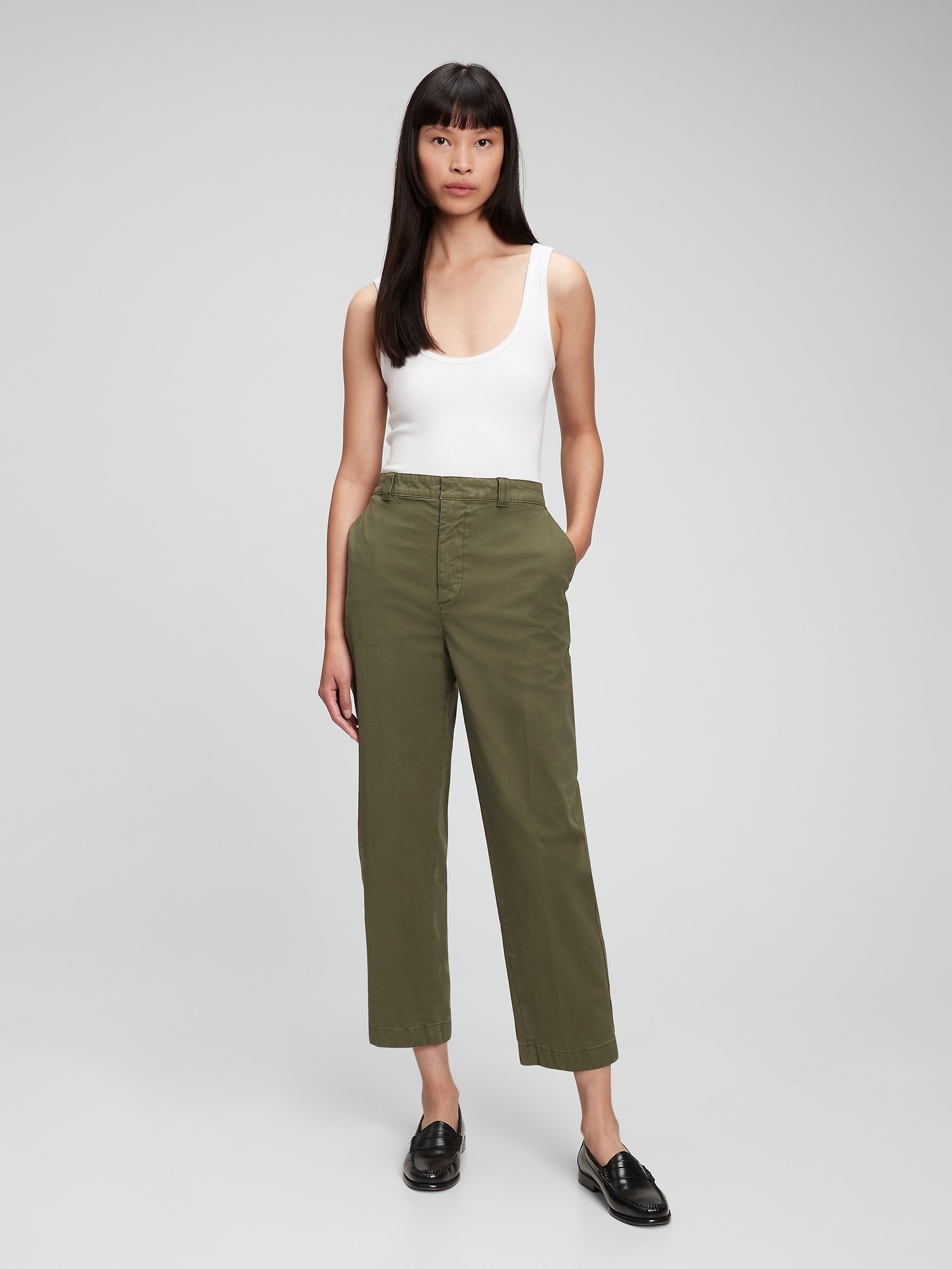 Gap Kalhoty straight khaki Washwell