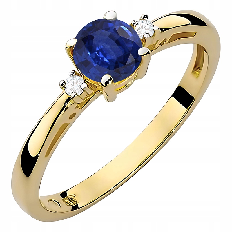Prstýnek Se Safírem A Brilianty