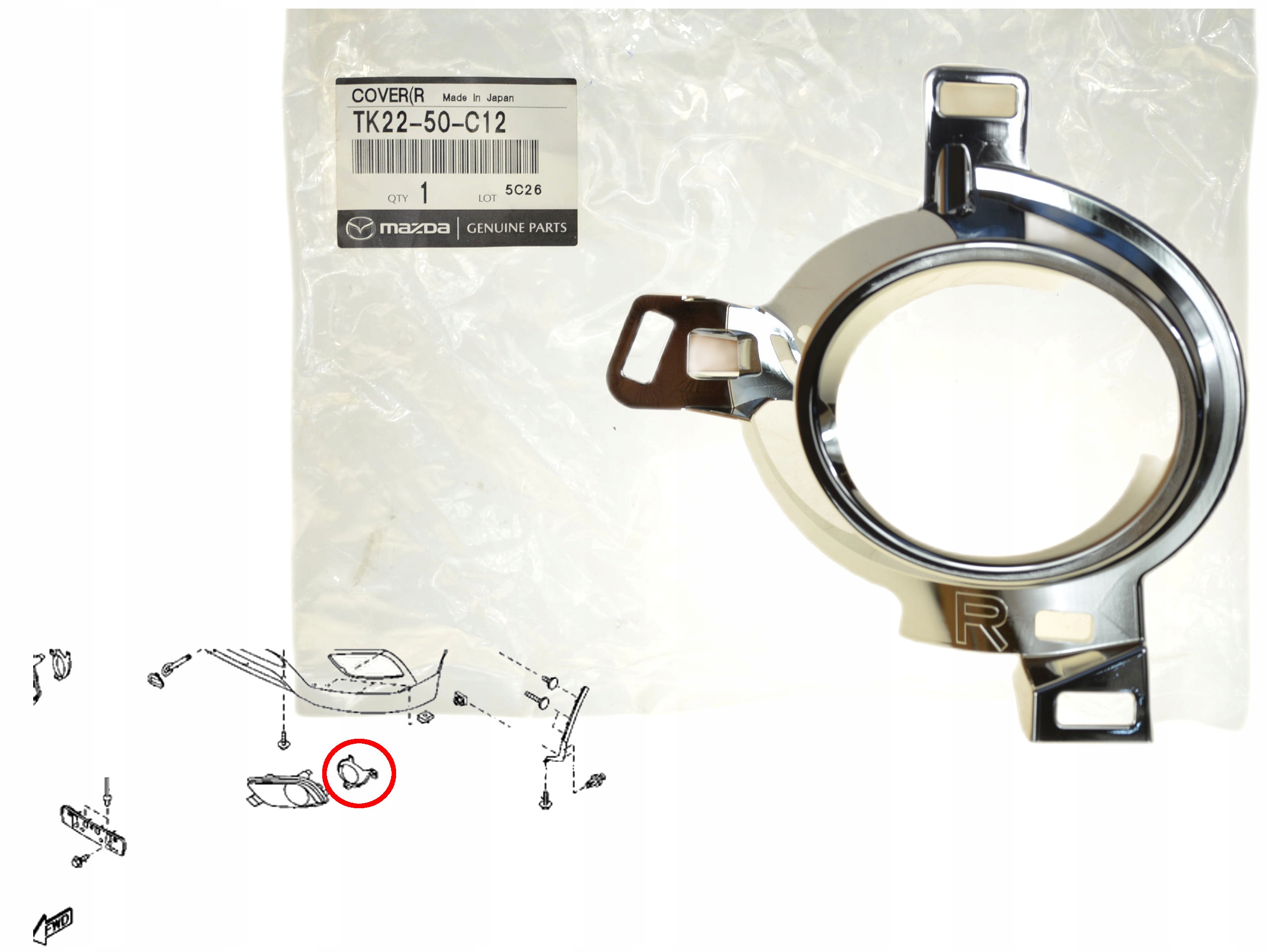 Rámeček Halogenu Pravý TK22-50-C12 Oe Mazda CX-9 2012-2015