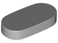 LEGO TILE 1126 1x2 OWALNA szara jasna NOWA (1g)