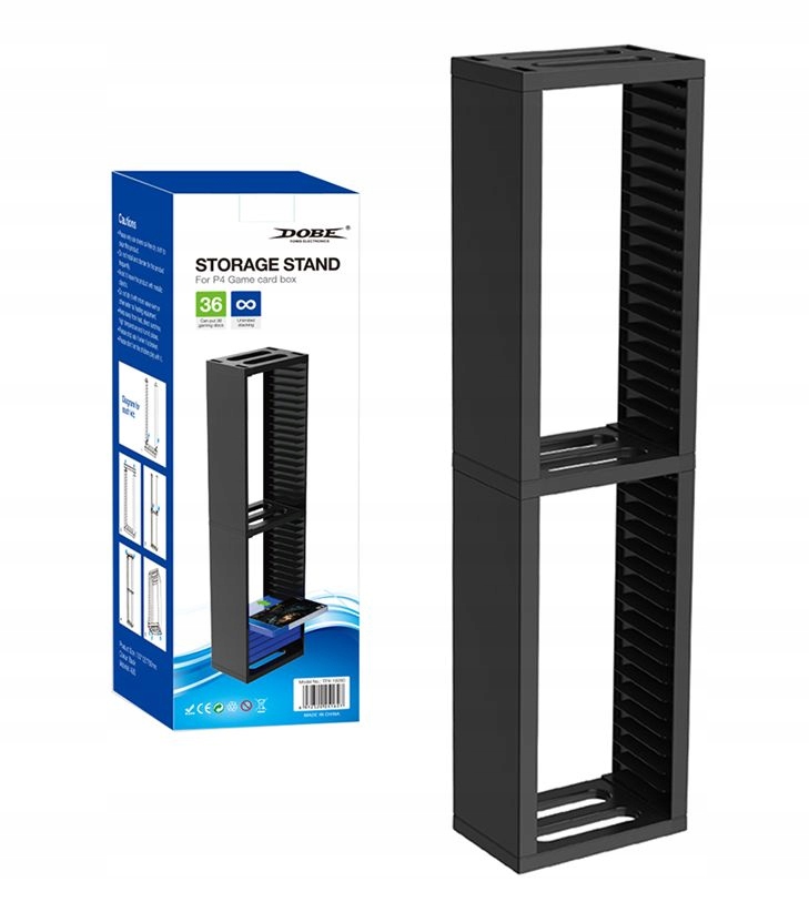 Pionowa podstawka na 36 pudełek gier Xbox Series One PS5 PS4 czarny