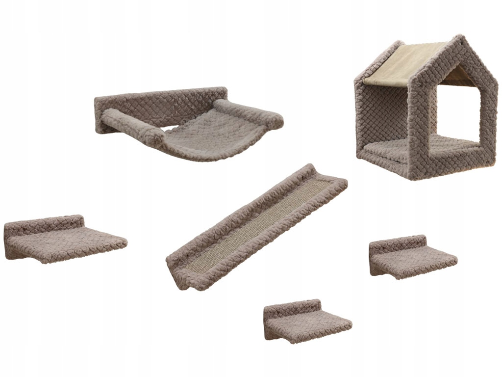 Levně Kočičí strom na zeď Kerbl 80920 Monte Baldo, sada nástěnných pater, taupe