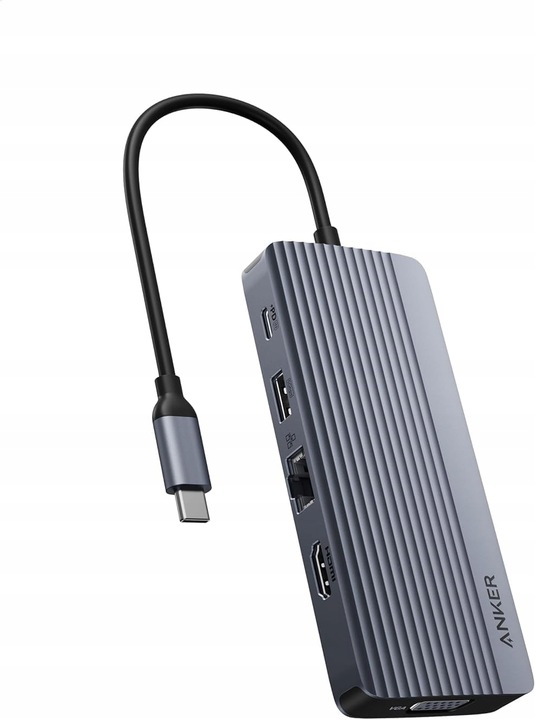 Rozbočovač Usb-c 10v1 Hdmi 4K Vga Pd 100W Ethernet 3xUSB-A čtečka karet