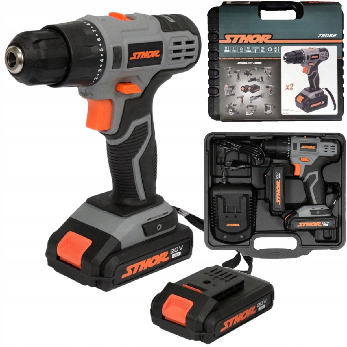 Wkrętarka Akumulatorowa 20V dwa akumulatory 2Ah