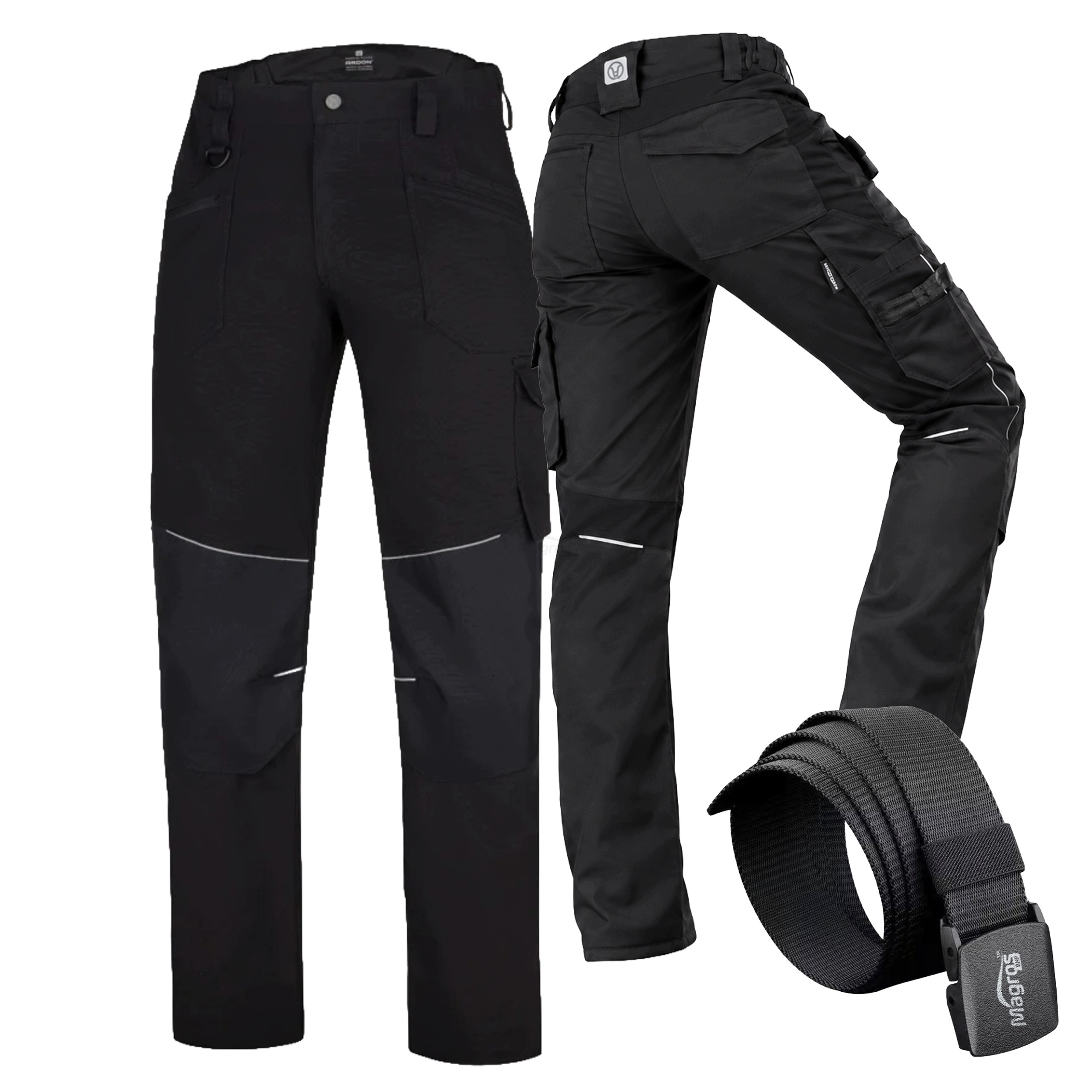 Pracovní kalhoty do pasu Bozp Pánské Elastické Slim Černé Ardon 4Xstretch