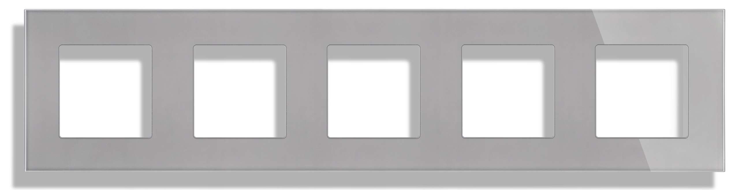 Rámeček Skleněný Panel Pětinásobný 5F Pro Spínače Kontaktů Stříbrný Šedý