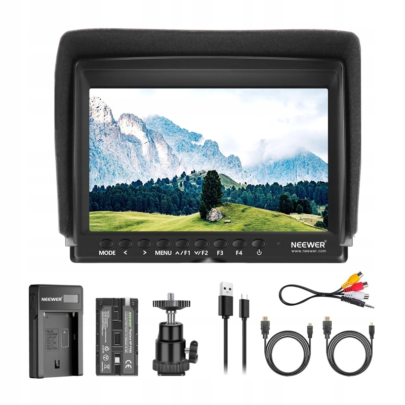 Sada polní monitor Usb nabíječka baterie Neewer F100