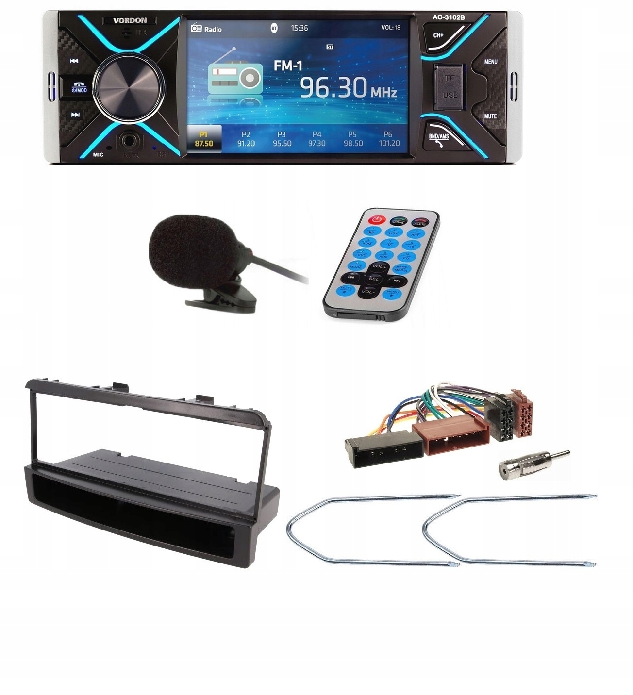Vordon AC-3102B Bluetooth autorádio Aux Usb LCD Ford Focus MK1