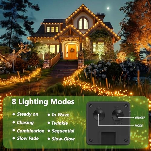 SOLAR GIRLANDA ŚWIETLNA ŁANĆUCH SOLARNY 3X16 160LED — miniatura 8