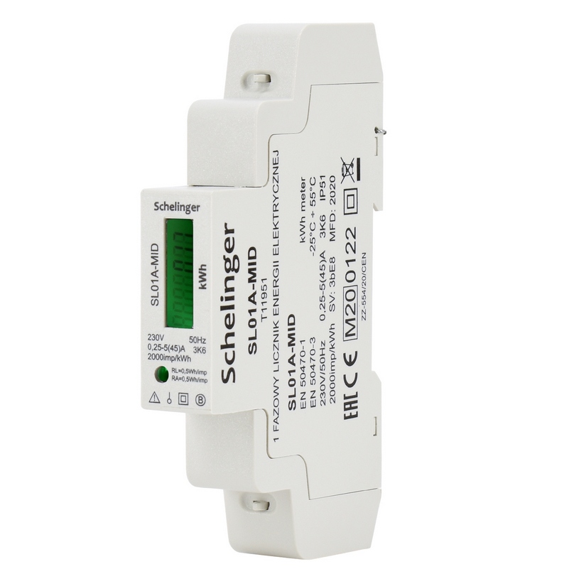 Jednofázový měřič energie MID Schelinger A31-SL01A-MID