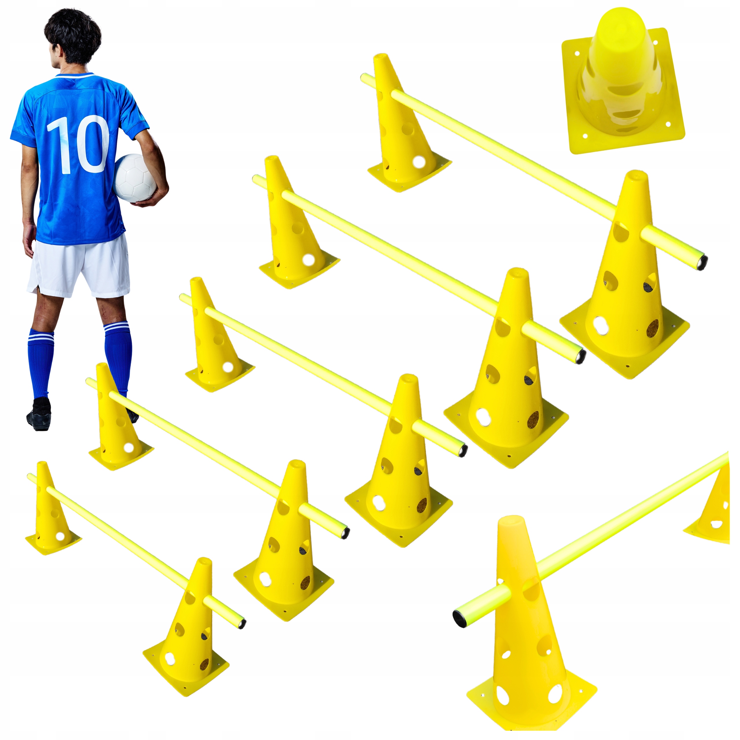 Profesjonalny Zestaw Piłkarski Drabinka Treningowa Koordynacyjna Tyczki