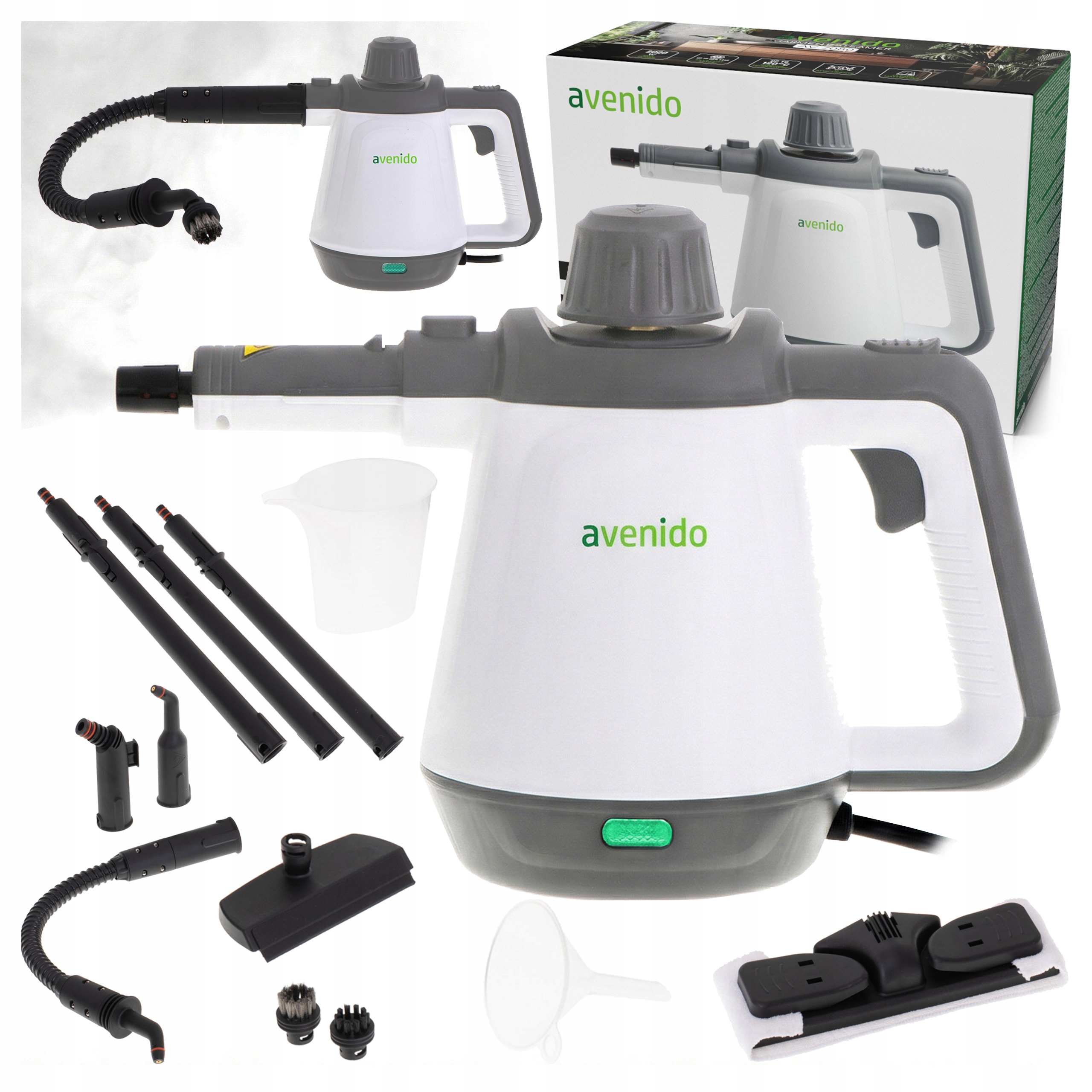 Czyścik Parowy 2000W 13 Akcesoriów Do Sprzątania Bez Chemii 120°C