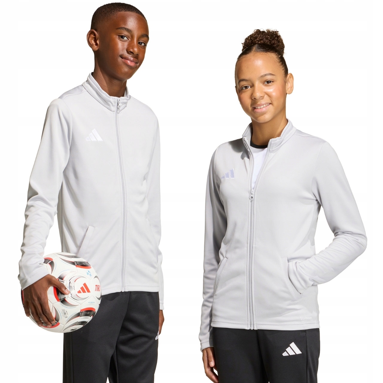 Dětská mikina adidas Entrada 26 Track světle šedá JZ6610 Velikost 140 Cm