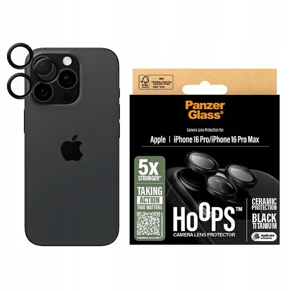 Ochranný keramický kryt PanzerGlass Hoops pro iPhone 16 Pro 6,3" 16 Pro Max 6,9"