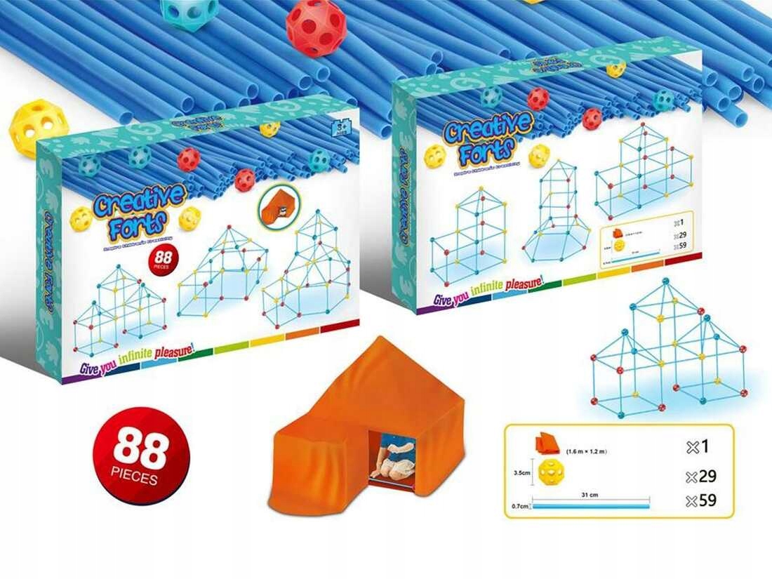 

Klocki Konstrukcyjne Namiot Domek Baza 3D 88 El.