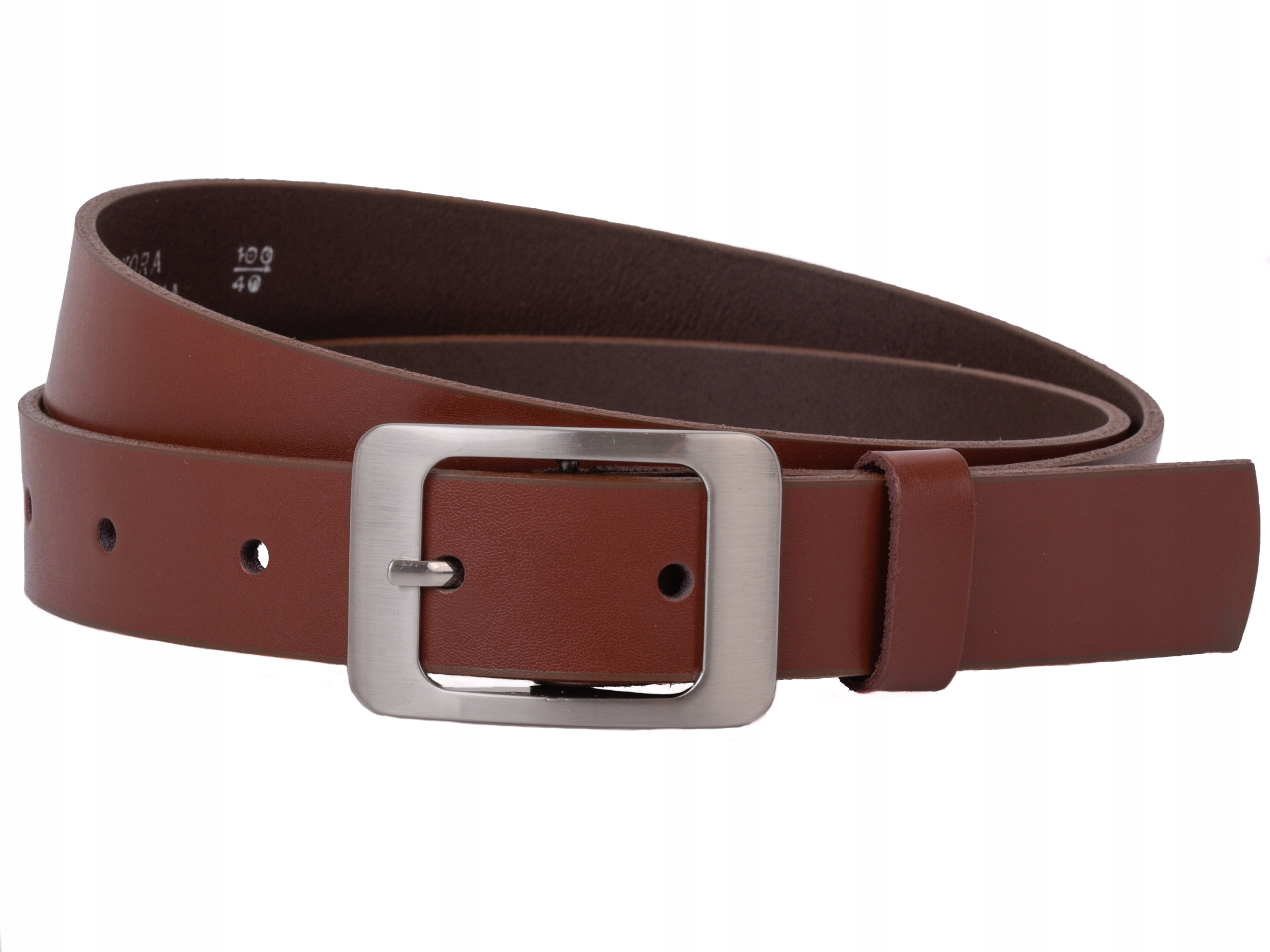 Pasek ze SKÓRY NATURALNEJ Brąz 3cm