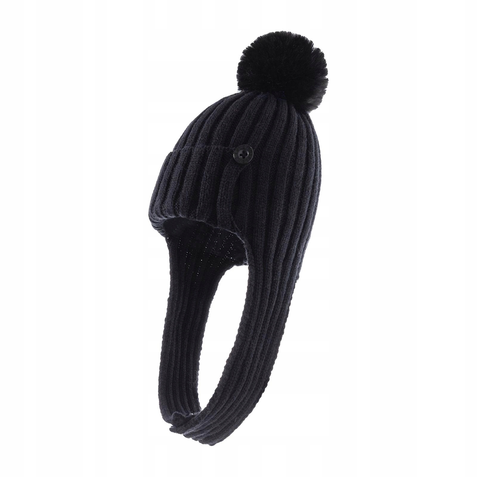 Miękka, ciepła czapka typu beanie dla niemowląt Czapka i szalik dla niemowląt unisex dla niemowląt w kolorze czarnym