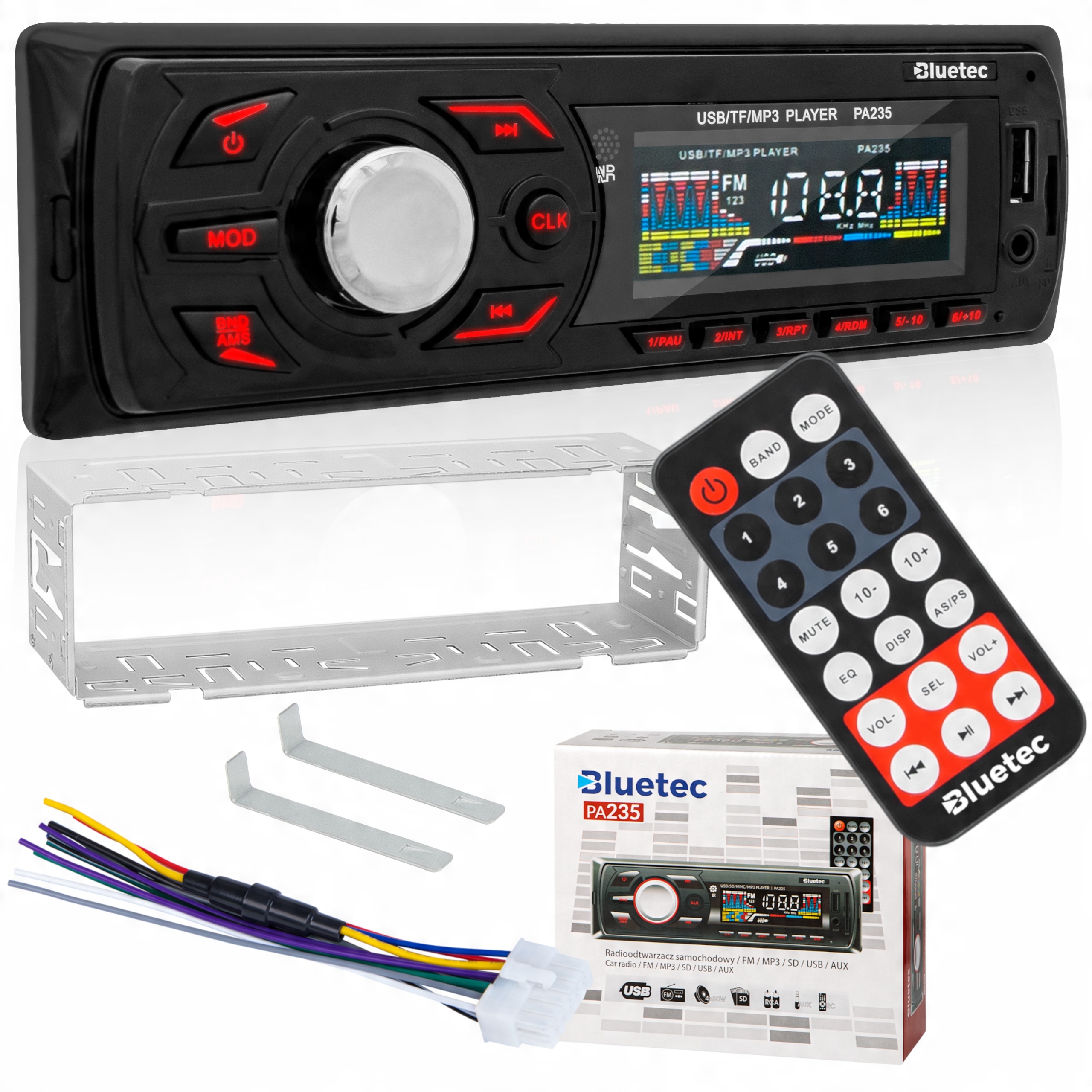 

Radio samochodowe Bluetec MP3 Sd Usb Aux Pilot