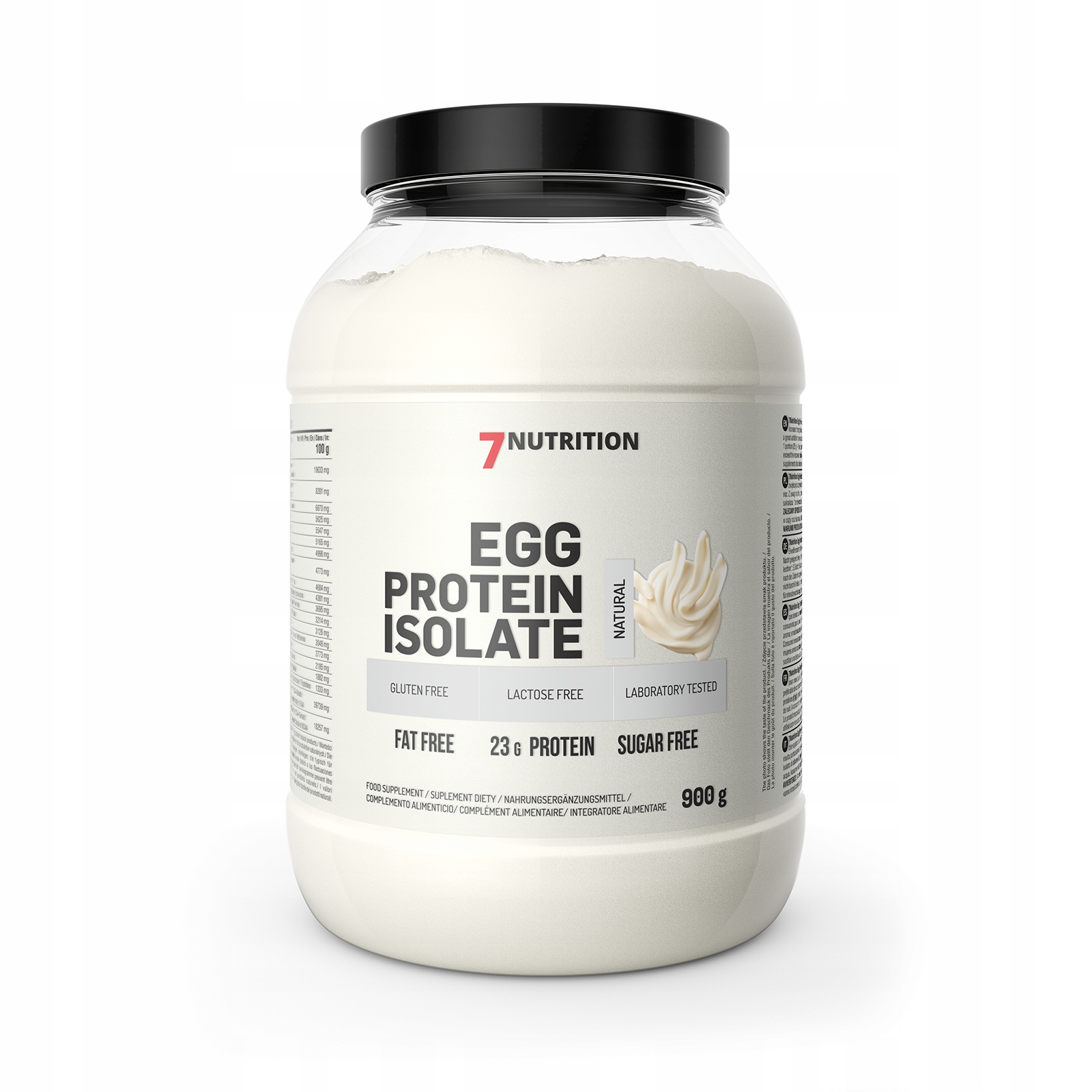 7NUTRITION Egg Protein Isolate 900G Přírodní Vaječný Protein Svaly Masa