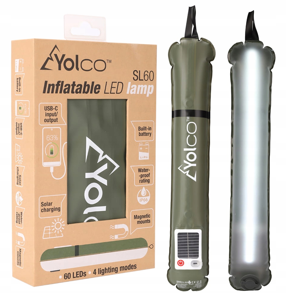 Nadmuchiwana dmuchana lampa Led Yolco SL60 2000 mAh Usb-c IP66 na kemping