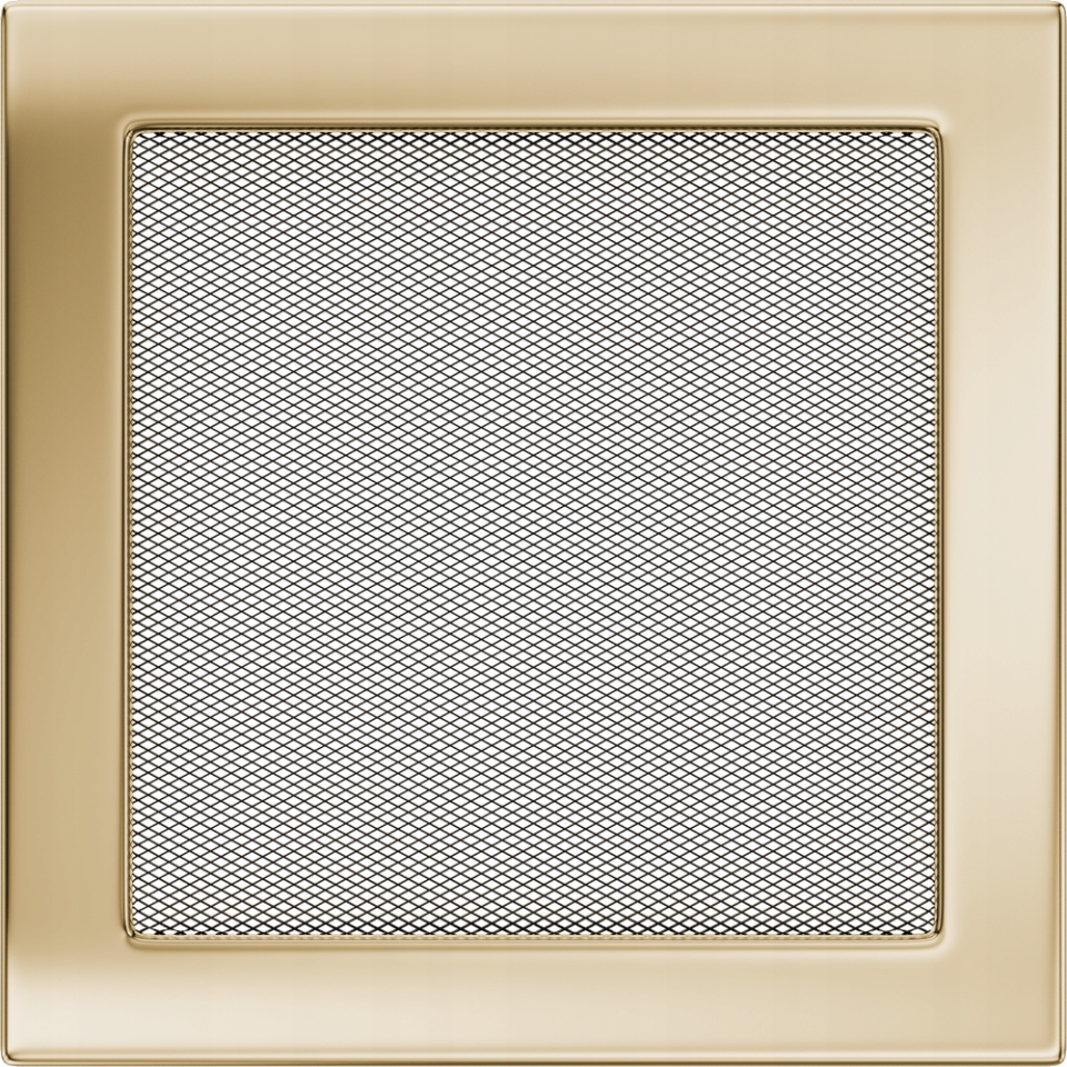 Větrací krbová mřížka 22x22 cm Pozlacená