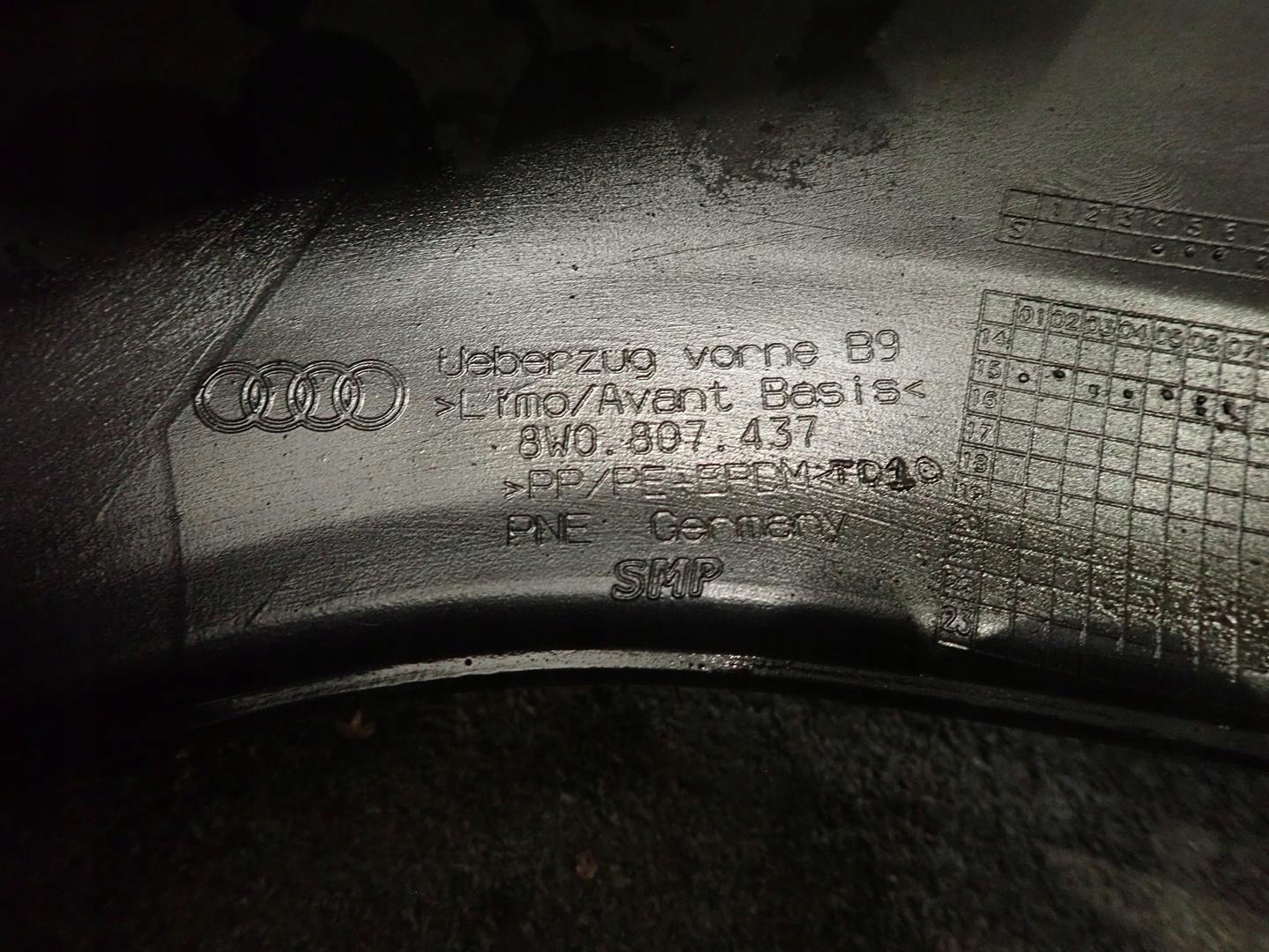 bumper front front AUDI A4 B9 2015- 8W0807437
