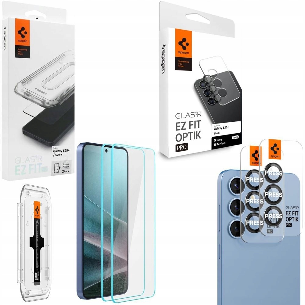 Set Spigen| 2x Sklo 2x kryty na fotoaparát pro Galaxy S25+ Plus