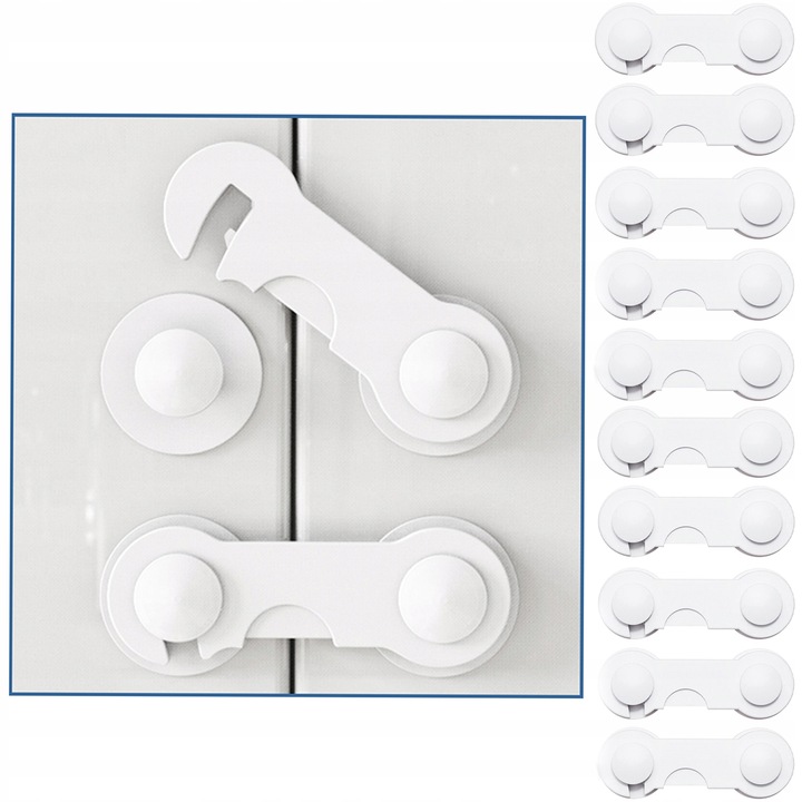 ZABEZPIECZENIA SZAFEK SZUFLAD SZAF BLOKADA MEBLI ZATRZASK 10szt Kod producenta SBS-215