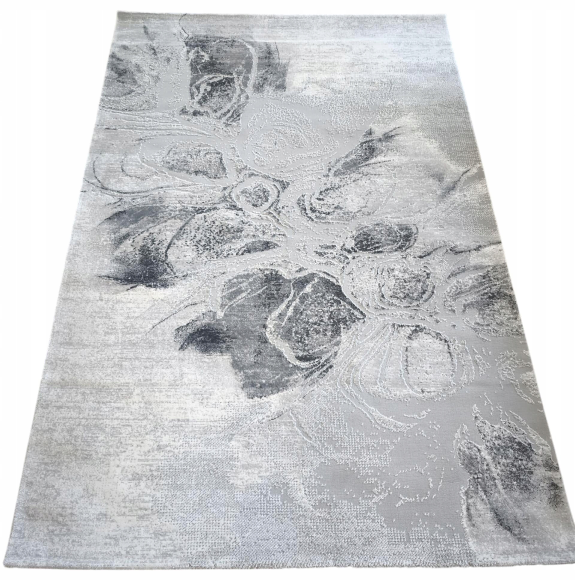 Koberec do obývačky 160 x 230 cm, loftový vzor s plyšovými štetinami, kvalita