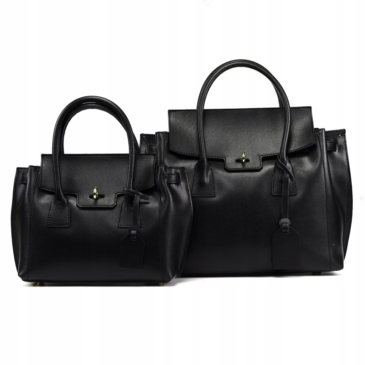 TOREBKA SKÓRA NATURALNA BORSE IN PELLE CZARNA DUŻA PREMIUM 014A Kolor okuć złoty