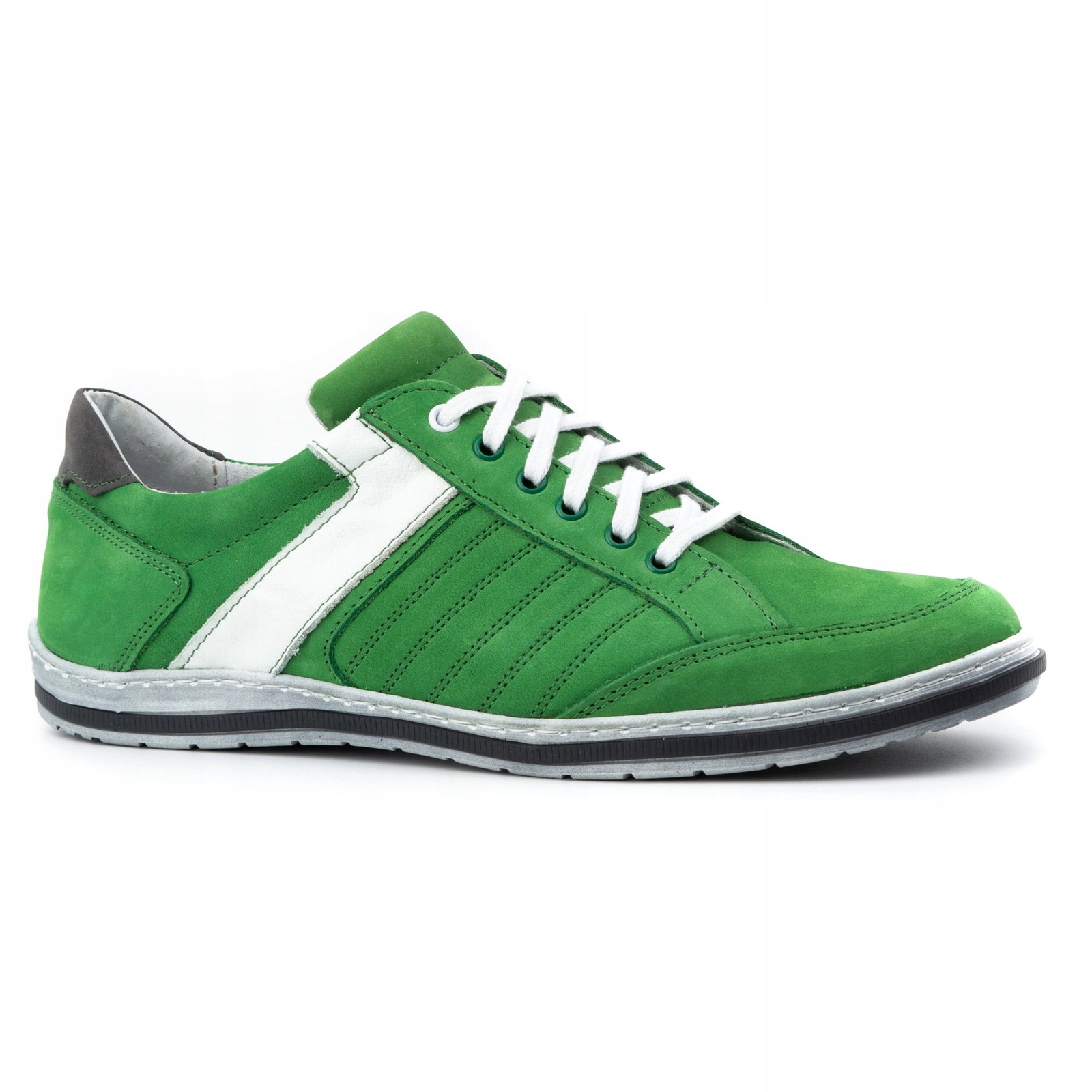 Pánské šněrovací boty z přírodní kůže Polské 236K zelené 41