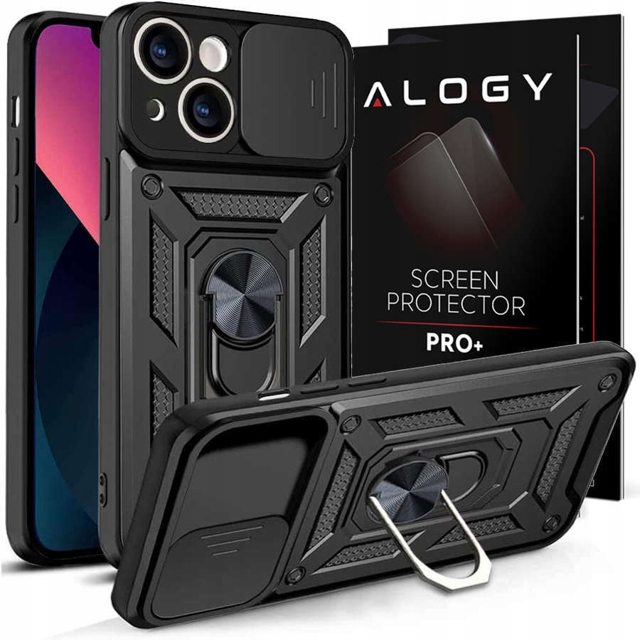 

Pancerne etui do iPhone 13 camshield, Alogy +Szkło