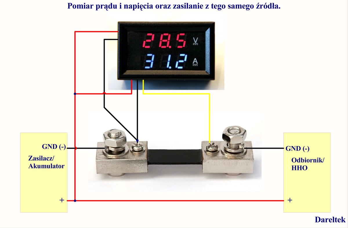 Woltomierz DC 100V Amperomierz 300A + bocznik. R+B Marka Inna